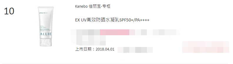 「 SPF50」防晒霜排行榜10强  SPF50 防晒霜排行榜10强 第9张