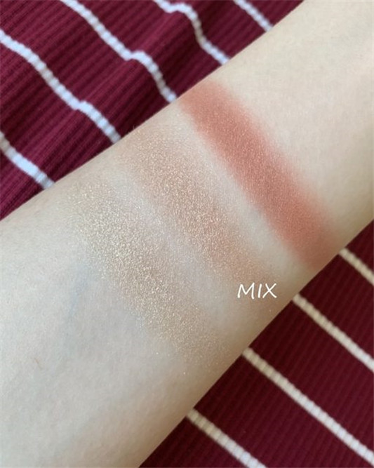 Visee光澄轻纱「OR-3香橙舒芙蕾」眼影盒试色，温柔砖瓦橘  试色 眼影 VISEE 第2张