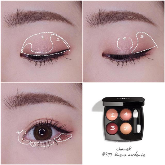 CHANEL香奈儿四色眼影#344号试色及眼影画法教程 彩妆 眼影 画法 第3张 CHANEL香奈儿四色眼影#344号试色及眼影画法教程 彩妆 眼影 画法 第3张