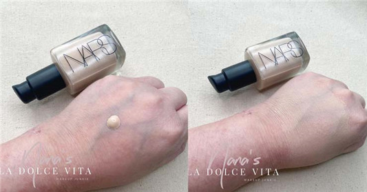 NARS Sheer Glow粉底液#MONT BLANC色号试色分享