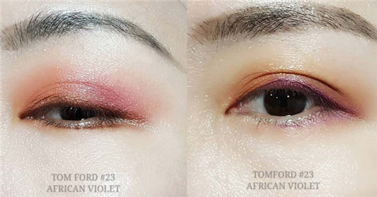 TOM FORD 四色眼影#23 AFRICAN VIOLET试色分享  彩妆 眼影 四色 第3张