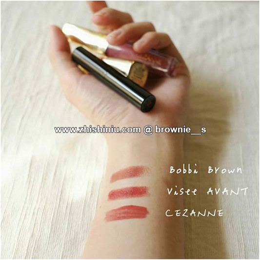 Bobbi Brown Afternoon Tea,CEZANNE CT4,Visee AVANT 006 RED BRICK三款唇膏试色分享  彩妆 唇膏 三款 第2张
