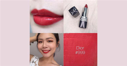 Dior迪奥999口红试色，有女人味又热情十足的洋红色