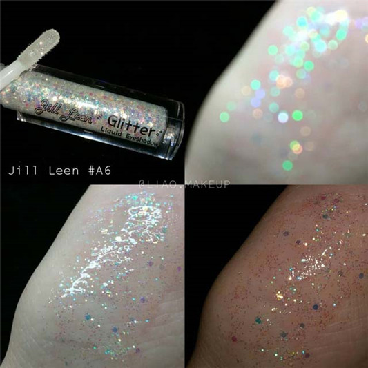 Jill Leen幻彩星空液态眼影试色，敏感肌肤要斟酌一下哦  彩妆 液态 斟酌 眼影 第4张