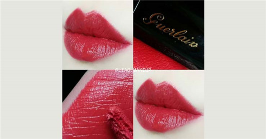 GUERLAIN娇兰法式订制丝绒唇釉M25色号试色，红色中带一点桃调