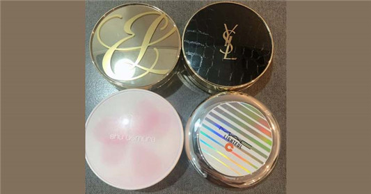 YSL小皮衣气垫、雅诗兰黛小金盖、植村秀、MAC，手边好用气垫分享