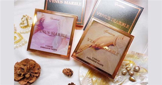 VENUS MARBLE九色眼影盘试色，包装颜值也太高！