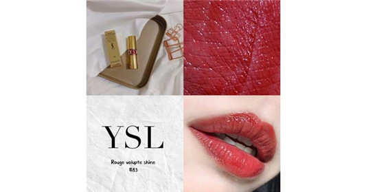 YSL情挑诱光水唇膏#83色号试色，带点冷调紫感的成熟色！