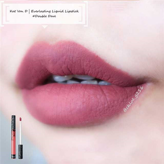 Kat Von D哑光唇釉#Double Dare色号试色分享  彩妆 分享 第2张