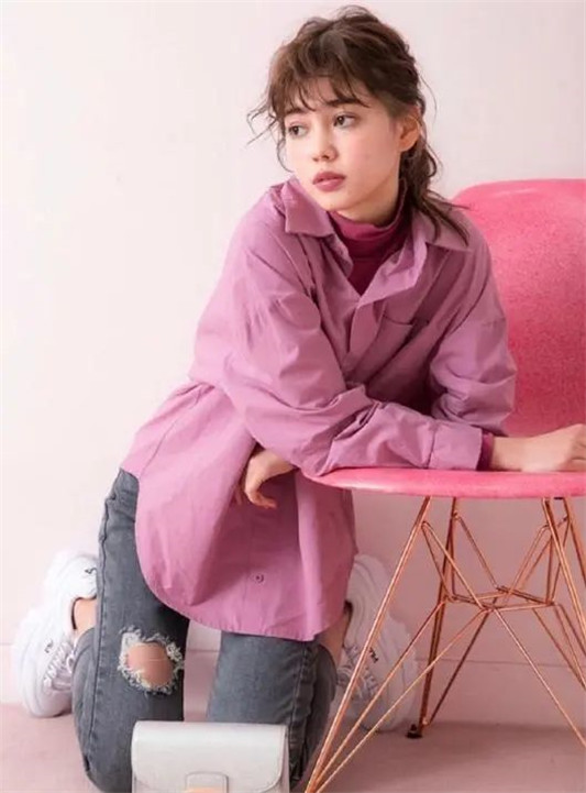 日本混血模特太好看啦 日常穿搭舒服又时尚，值得我们借鉴  衬衫 第10张