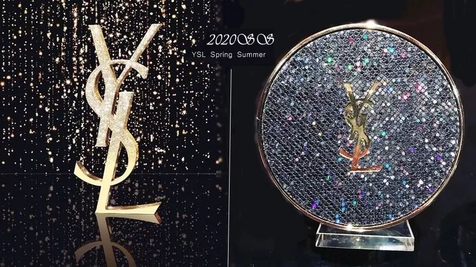 YSL2020春季限量彩妆，神秘宝蓝色钻外壳绝美人鱼泪光气垫唇膏里有星星