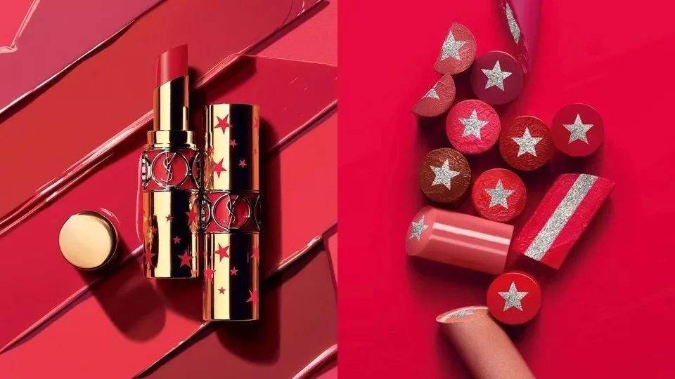 YSL2020春季**彩妆，神秘宝蓝色钻外壳绝美人鱼泪光气垫唇膏里有星星  唇膏 气垫 夹心 第2张