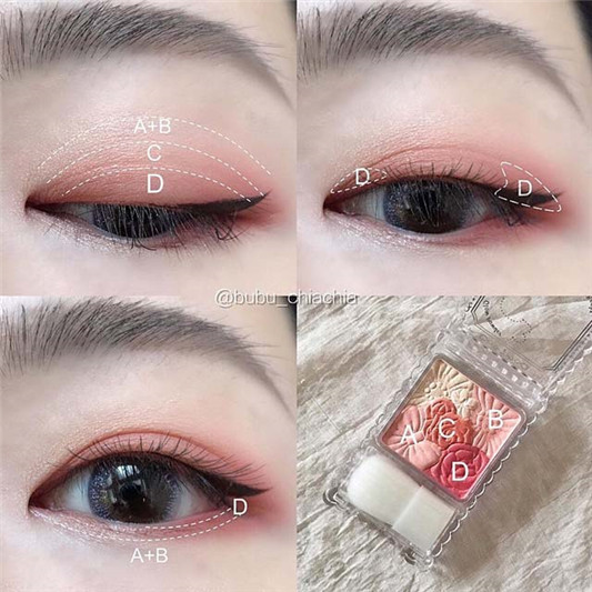 CANMAKE井田花瓣五色腮红#13号色珠光橙红试色及教学分享  2020 教学 花瓣 第2张