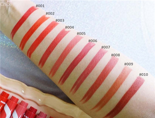 I'M MEME 丝绒唇釉10色号全试色，心型唇釉显色持久