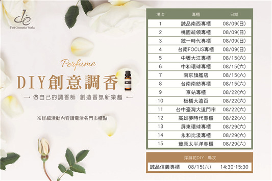 第一化妆品创意调香DIY活动八月开跑