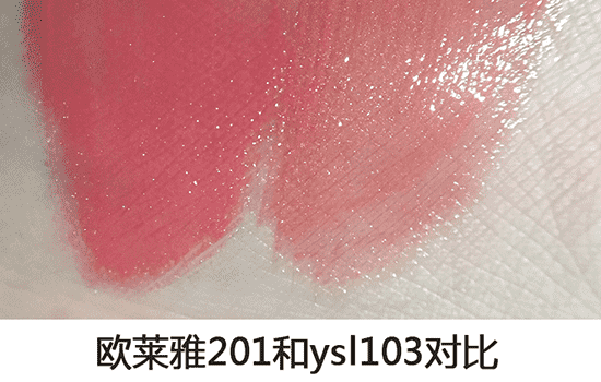 欧莱雅唇乳试色，shine caresse 丝柔唇乳试色  试色 欧莱雅 唇釉 第2张