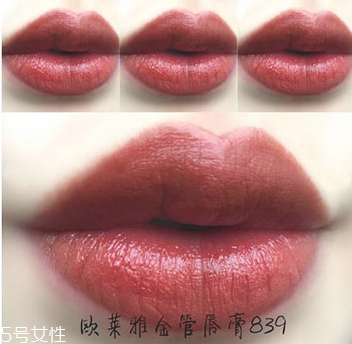 欧莱雅金管口红839是什么颜色，欧莱雅金管口红839试色  欧莱雅 欧莱雅金管口红839是什么颜色 欧莱雅金管口红839试色 呼吸37度 第5张