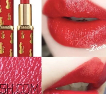 欧莱雅美女与野兽限量口红377试色