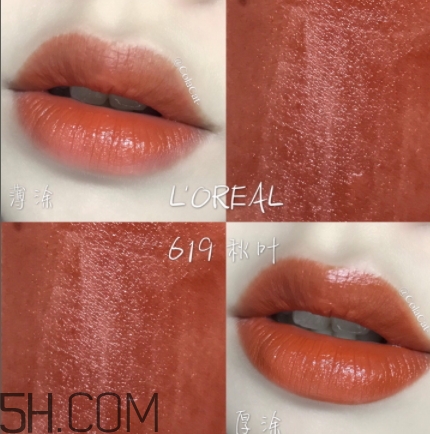 欧莱雅619秋叶试色，欧莱雅金管619好看吗，