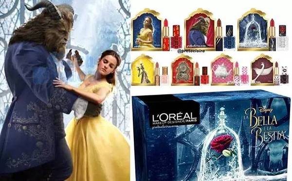 欧莱雅推出《美女与野兽》款彩妆套装，跟风热点受欢迎