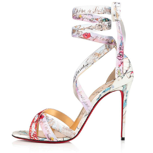 Christian Louboutin 巴黎插画缎带高跟鞋  缎带 新品 第2张