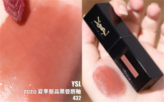 YSL新色黑管唇釉432口红试色，限定初吻茶奶昔来一支吧  YSL 圣罗兰 口红 第1张