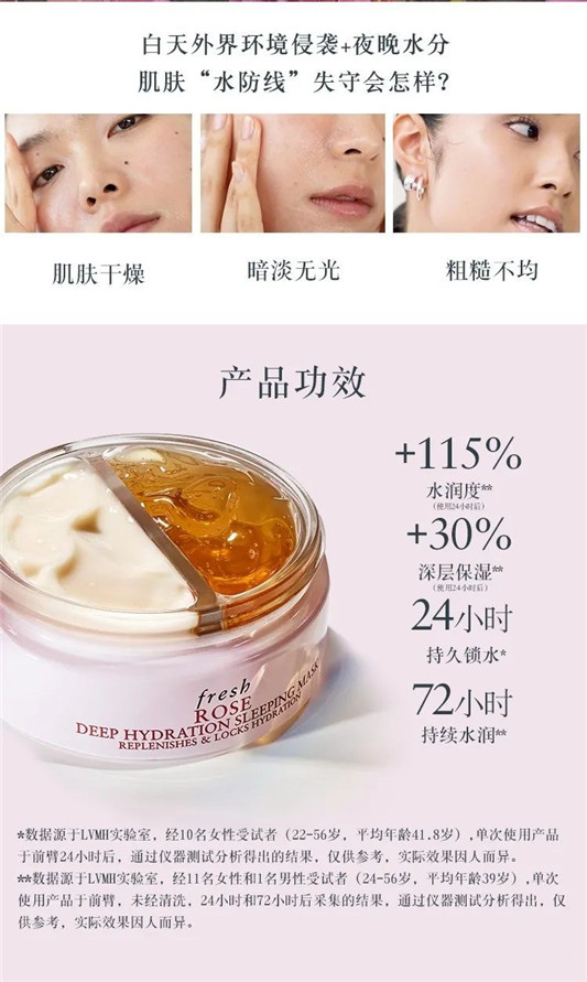 Fresh馥蕾诗玫瑰润泽保湿双效睡眠面膜  馥蕾诗 面膜 第2张