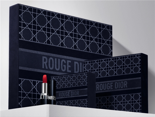 迪奥 2021全新藤格纹午夜蓝蓝金唇膏高订礼盒