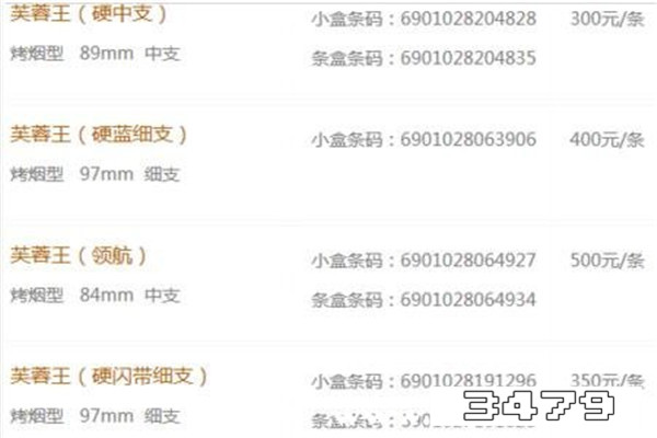 芙蓉王所有品种及图片，芙蓉王种类大全