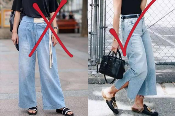 阔腿牛仔裤配什么鞋子，风格多变自由搭配
