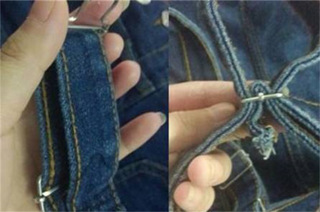 吊带裤的铁环怎么装