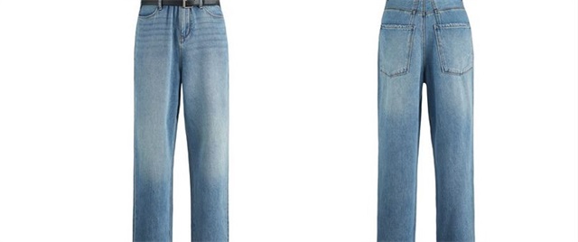 浅蓝色阔腿裤搭配