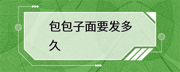 包子面要发多久？