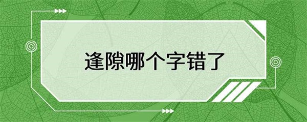 逢隙哪个字错了？
