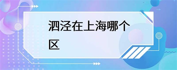 上海泗泾，一个充满活力和发展潜力的地方