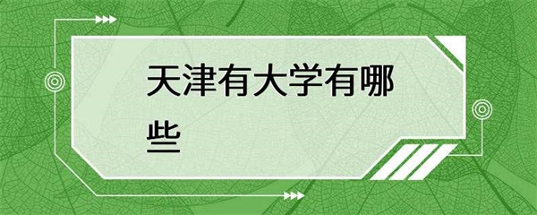 天津有哪些著名的大学？