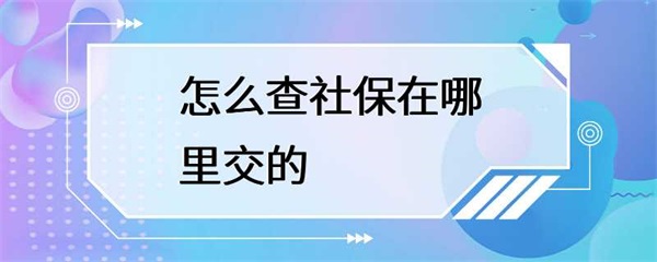 怎么查自己的社保在哪里交的？