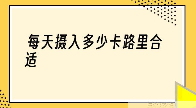 每天摄入多少卡路里合适