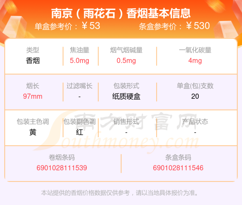 南京香烟20~60元的烟2023查询一览