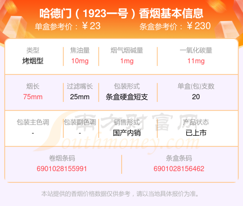 哈德门香烟10-40元的烟2023一览