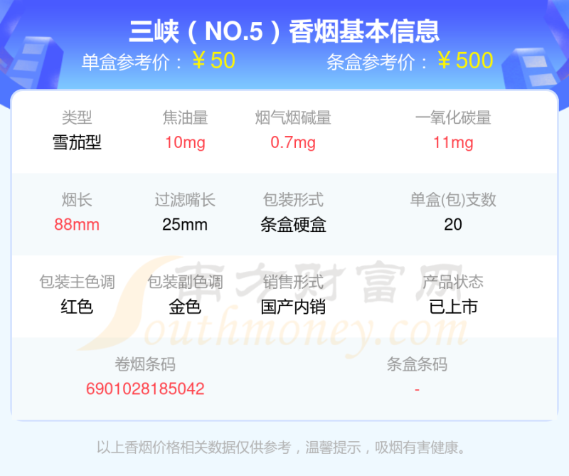 2024三峡香烟价格表，40元到80元的烟列表一览