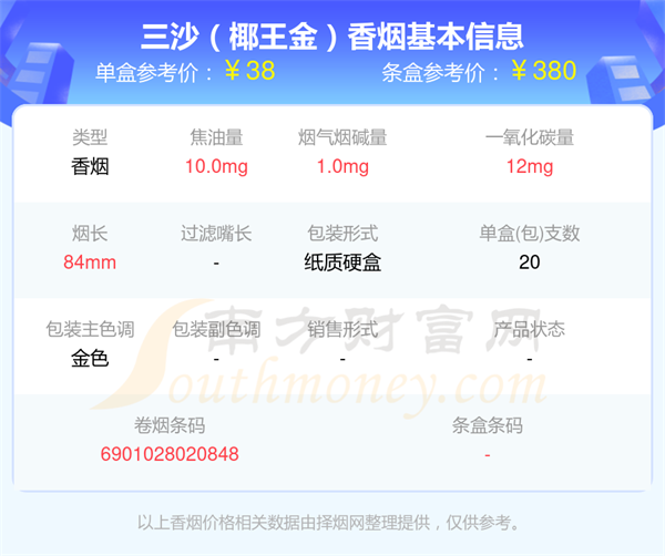 盘点三沙香烟烟碱量10mg以下的烟列表