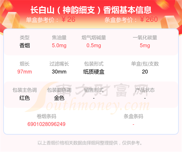 盘点2025年烟碱低于0.5mg的长白山香烟列表