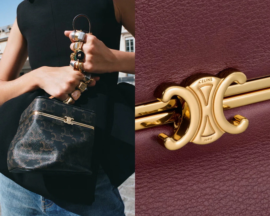 Celine 2026春夏系列新款TRIOMPHE FRAME小号标志印花手袋